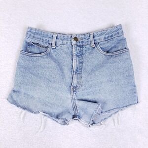 Guess Vintage High Waisted Cut Off Shorts 30 Light Wash
